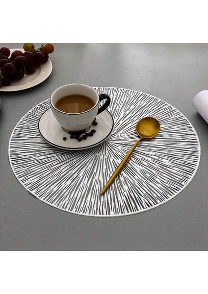 8pcs Yuvarlak Placemats Restaurant Hollow Pvc Dekorasyon Yemeği Mat Anti-Hot Yemek Tablo Hattı Mat Biftek Plaka Pad Gümüş (Yurt Dışından) fırsatları