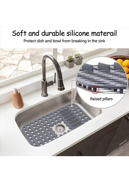 Mutfak Lavabo Koruyucular Mat 2 Paket Mutfak Lavabo Altında Silikon Lavabo Izgarası Paslanmaz Çelik Lavabo Için Lavabo Paspasları (Yurt Dışından) fiyatları