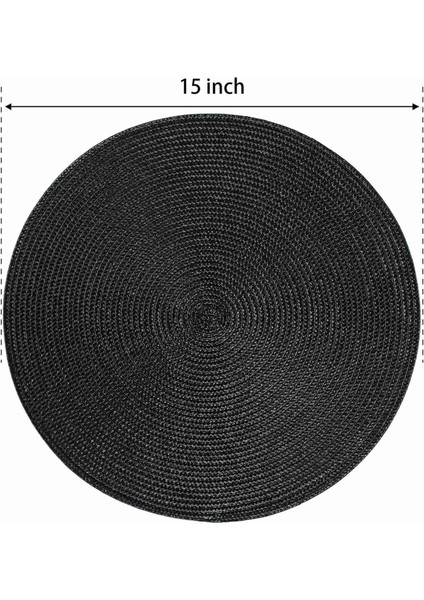 Yuvarlak Örgülü Placemats Yemek Masaları Için 12 Masa Paspas Seti Yıkanabilir Kaymaz Yer Paspaslar 15 Inç Cadılar Bayramı Siyah (Yurt Dışından) fırsatları