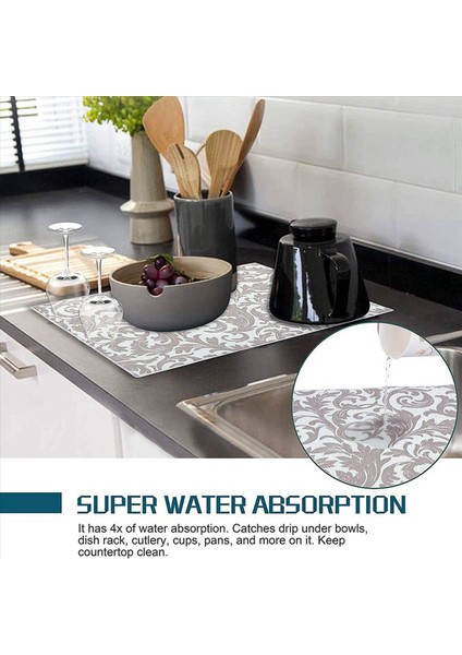 20 Paket Bulaşık Kurutma Paspas Emici Kurutma Mat Makinesi Yıkanabilir Yemek Kurutma Paspaslar Mutfak Tezgahı Büyük (Gri Asma) (Yurt Dışından) fırsatları