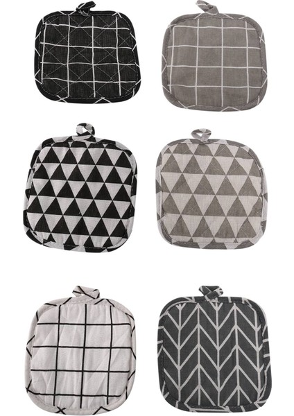 6 Adet Pamuklu Tencere Tutucuları Makine Yıkanabilir Isıya Dayanıklı Potsture Kare Kap Tutucu Pişirme Için Asılı Döngü ile (Yurt Dışından)