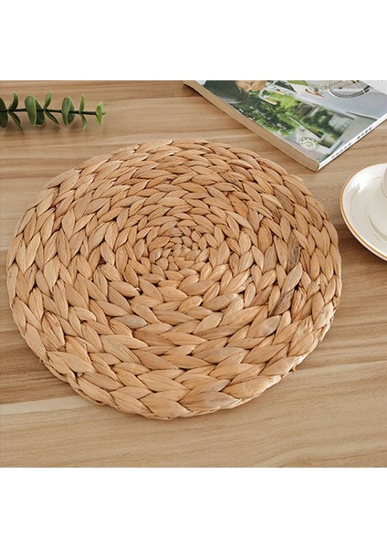 Yuvarlak Dokuma Rattan Placemats Doğal Hasır Paspaslar Su Sümbül Saman Örgülü Placemats 18 Set (Yurt Dışından) indirimleri