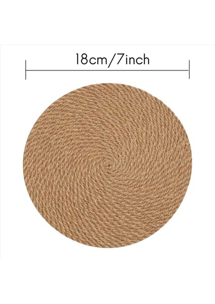 Yuvarlak Örgülü Placemats Seti 30 Jüt El Yapımı 7 Inç Isıya Dayanıklı Kalın Sıcak Pedler Paspaslar Coaster (Yurt Dışından) fırsatları