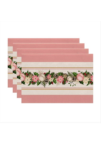 4pcs Noel Ağaçları Kar Pembe Noel Placemats Mutfak Yemek Dekorasyonu Için Kış Masa Paspasları I (Yurt Dışından) indirimleri