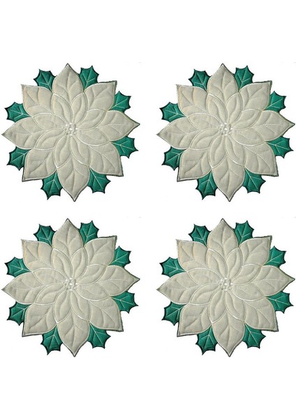 Tatil Noel Işlemeli Placemats Aplike Poinsettia Placemats Masa Dekorasyon B Için Noel Çiçek Placemat B (Yurt Dışından)