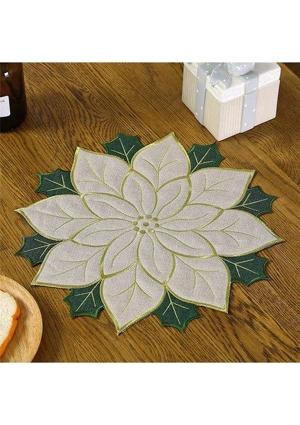 Tatil Noel Işlemeli Placemats Aplike Poinsettia Placemats Masa Dekorasyon B Için Noel Çiçek Placemat B (Yurt Dışından) modelleri