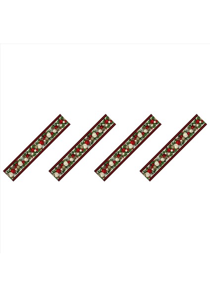 4x Keten Kırmızı ve Siyah Kontrol Ekose Noel Masası Koşucu 72 Inç Uzunluğunda Sezonluk Kış Noel Masası Dekorasyon (Yurt Dışından)