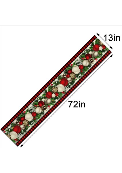 4x Keten Kırmızı ve Siyah Kontrol Ekose Noel Masası Koşucu 72 Inç Uzunluğunda Sezonluk Kış Noel Masası Dekorasyon (Yurt Dışından) fırsatları