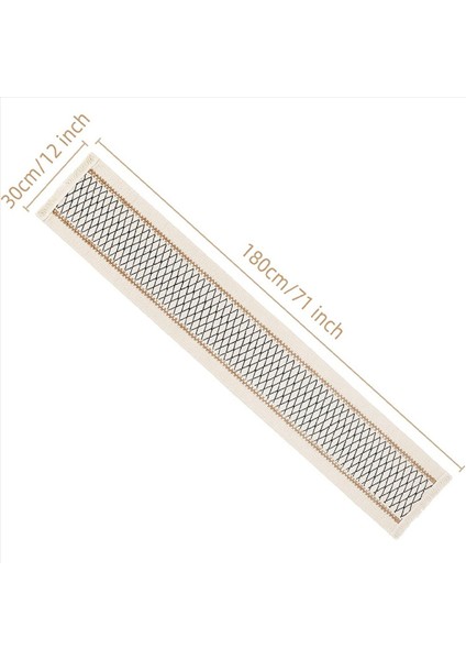 3x Bohem Yemek Masası Koşucu - Jüt Çuval Örtüsü Doğal Masa Koşucusu 72 Inç Uzunluğunda Çiftlik Evi Tarzı Örgülü Masa Koşucusu (Yurt Dışından) modelleri