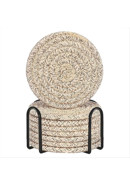 Tutucu Pamuk Dokuma Içecekler Için Içecekler Için Emici Emici Ahşap Masa Masası Yuvarlak Yer Paspasları Için Minimalist Ev Dekor (Yurt Dışından)