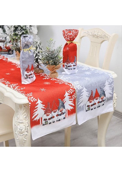 Kırmızı Noel Masa Örtüsü Noel Dekorasyon Malzemeleri Kumaş Masa Koşucusu Noel Masası Dekorasyonu (Yurt Dışından) indirimleri