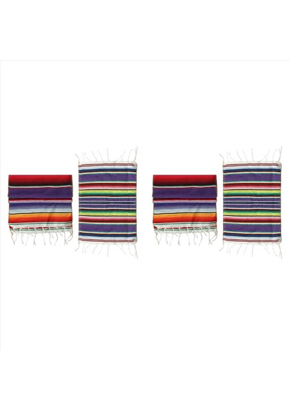 Yer Paspasları ile Meksika Masa Koşucu Meksika Çeşitli Paspaslar 14 x 84 Inç (2 Mor Masa Runner + 16 Placemats) (Yurt Dışından) fiyatları