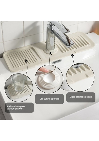 Silikon Lavabo Mat Mat Mutfak Mutfak Sıçrama Koruma Koruma Koruma Koruma Tutucu Mutfak Banyo Sayaç B Için (Yurt Dışından) indirimleri