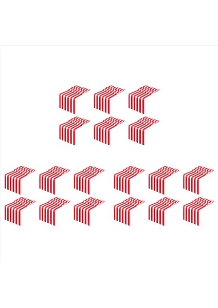 18 Adet Çizgili Masa Koşucusu Düğün Polyester Masa Dekoru Kırmızı Beyaz Çizgili Tasarım Masa Örtüsü Dekor 12 x 108 Inç (Yurt Dışından)