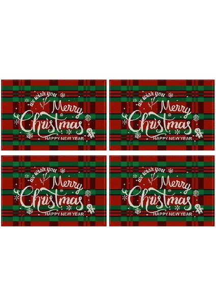 Noel Placemats Noel Isıya Dayanıklı Placemats Yemek Masası Pamuk Keten Slip Olmayan Yer Paspasları Tatil Için (Yurt Dışından)