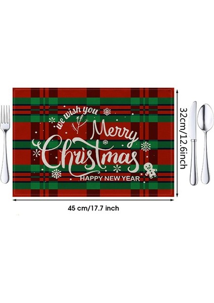 Noel Placemats Noel Isıya Dayanıklı Placemats Yemek Masası Pamuk Keten Slip Olmayan Yer Paspasları Tatil Için (Yurt Dışından) fırsatları