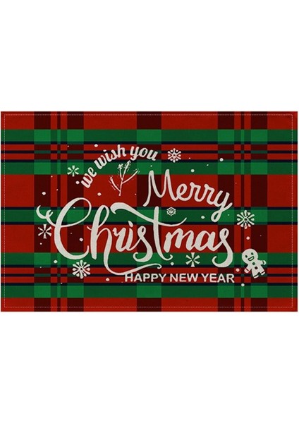 Noel Placemats Noel Isıya Dayanıklı Placemats Yemek Masası Pamuk Keten Slip Olmayan Yer Paspasları Tatil Için (Yurt Dışından) indirimleri