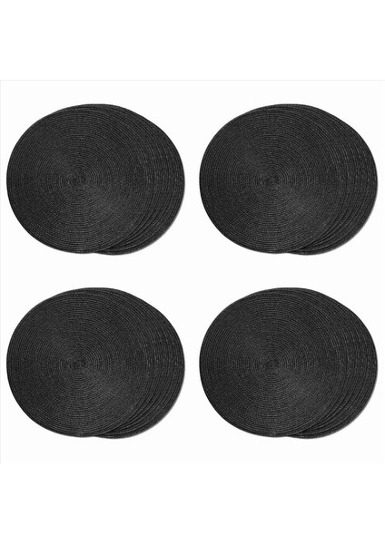 Yuvarlak Örgülü Placemats Set 24 Masa Paspasları Için Yemek Masaları Dokuma Yıkanabilir Kaymaz Yer Paspasları 15 Inç Cadılar Bayramı (Yurt Dışından)