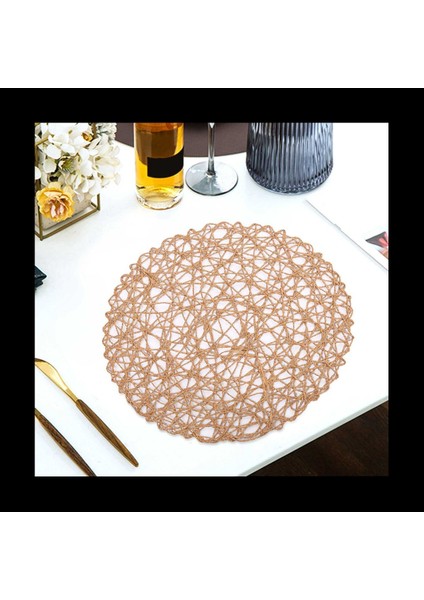 Yuvarlak Kağıt Dokuma Placemats Yemek Parti ve Düğün Için Dekoratif Halat Örgü Yer Paspasları 48PCS (Yurt Dışından) fiyatları