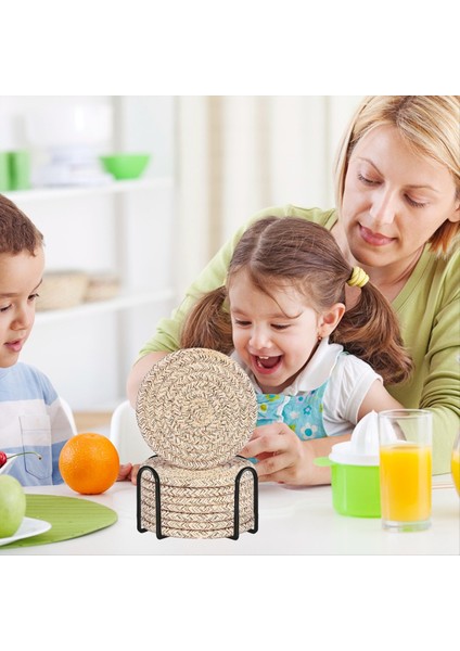 Tutucu Pamuk Dokuma Içecekler Için Içecekler Için Emici Emici Ahşap Masa Masası Yuvarlak Yer Paspasları Için Minimalist Ev Dekor (Yurt Dışından) indirimleri