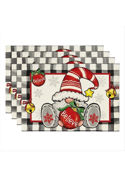 4pcs Noel Ağaçları Kar Pembe Noel Placemats Mutfak Yemek Dekorasyonu Için Kış Masa Paspasları A (Yurt Dışından) indirimleri