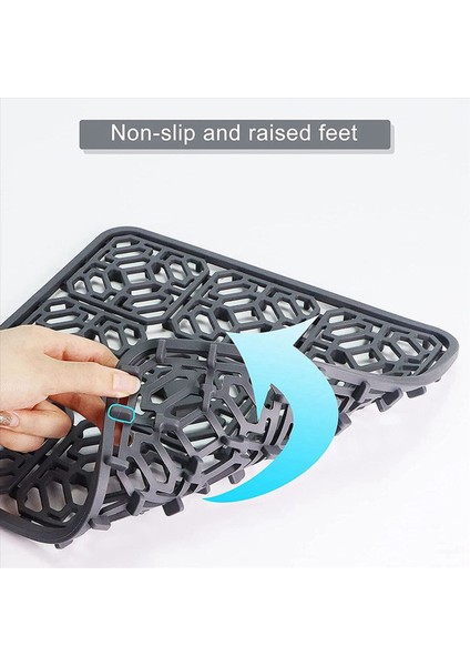 4x Lavabo Mat Mutfak Lavabo Koruyucusu Alt Paslanmaz Çelik Veya Porselen Kase Lavabosu Silikon Gri Slip Slip (Yurt Dışından) fiyatları
