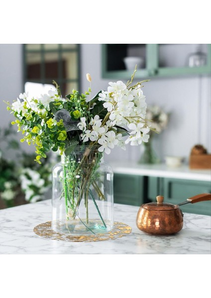 Tek Kullanımlık Yuvarlak Gül Altın Placemat Parlak Metal ve Altın Rengi ile Ince Bir Örgü Paspas (Yurt Dışından) indirimleri