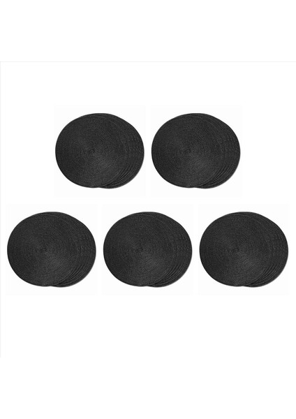 Yuvarlak Örgülü Placemats Yemek Masaları Için 18 Masa Paspasları Dokuma Yıkanabilir Kaymaz Yer Paspasları 15 Inç Cadılar Bayramı Siyah (Yurt Dışından)