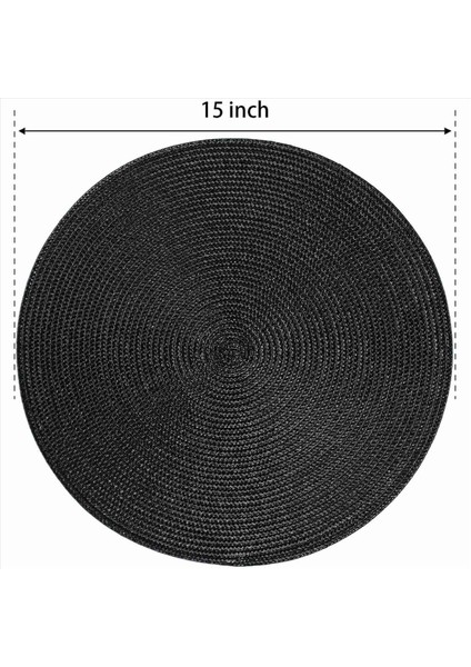 Yuvarlak Örgülü Placemats Yemek Masaları Için 18 Masa Paspasları Dokuma Yıkanabilir Kaymaz Yer Paspasları 15 Inç Cadılar Bayramı Siyah (Yurt Dışından) fırsatları