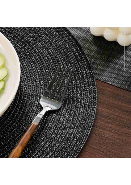 Yuvarlak Örgülü Placemats Yemek Masaları Için 18 Masa Paspasları Dokuma Yıkanabilir Kaymaz Yer Paspasları 15 Inç Cadılar Bayramı Siyah (Yurt Dışından) indirimleri