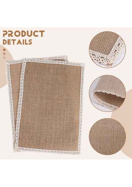 8pcs Linen Masa Mat Dantel Placemat Set Doğal Jüt Dokuma Takım Mat Düğün Dekorasyonu (Yurt Dışından) indirimleri