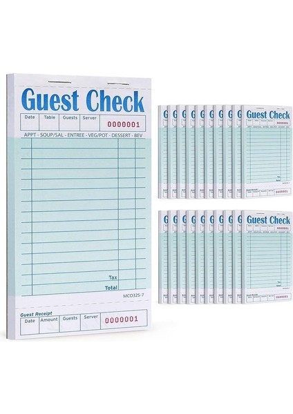 Konuk Çekler Kitabı 20 Pack Sunucu Not Pedleri Garson Aksesuar Kablo Pedleri Restoran Malzemeleri Sipariş Pedleri 1000 Sayı Toplam (Yurt Dışından)