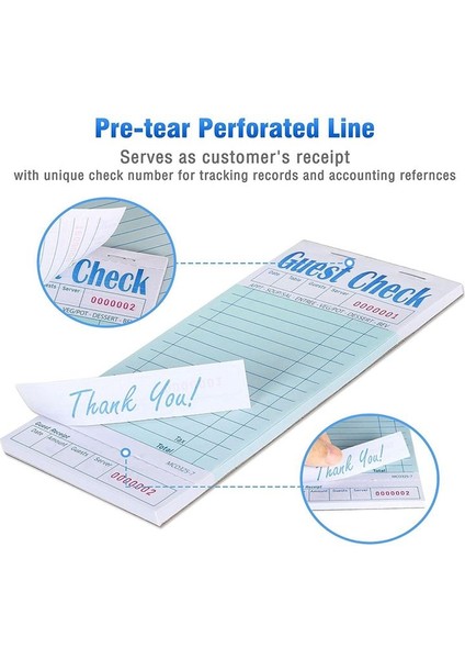 Konuk Çekler Kitabı 20 Pack Sunucu Not Pedleri Garson Aksesuar Kablo Pedleri Restoran Malzemeleri Sipariş Pedleri 1000 Sayı Toplam (Yurt Dışından) modelleri