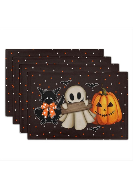 Cadılar Bayramı Placemats 4 Parça Placemats Mutfak Masa Üstü Kapalı ve Dış Slip Olmayan Isıya Dayanıklı Masa Paspasları (Yurt Dışından)