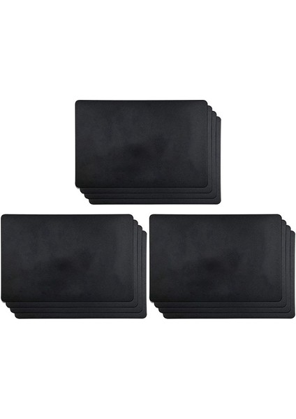 12 Adet Isıya Dayanıklı Placemats Yapay Deri Placemats Su Geçirmez Kaymaz Yıkanabilir Mutfak Placematları (Siyah) (Yurt Dışından)