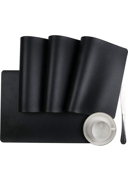 12 Adet Isıya Dayanıklı Placemats Yapay Deri Placemats Su Geçirmez Kaymaz Yıkanabilir Mutfak Placematları (Siyah) (Yurt Dışından) fırsatları