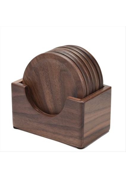 6pcs Ceviz Ahşap Barış Placemats Dekor Yuvarlak Isıya Dayanıklı Içecek Mat Ev Mutfak Masa Çay Kahve Bardağı (Yurt Dışından)