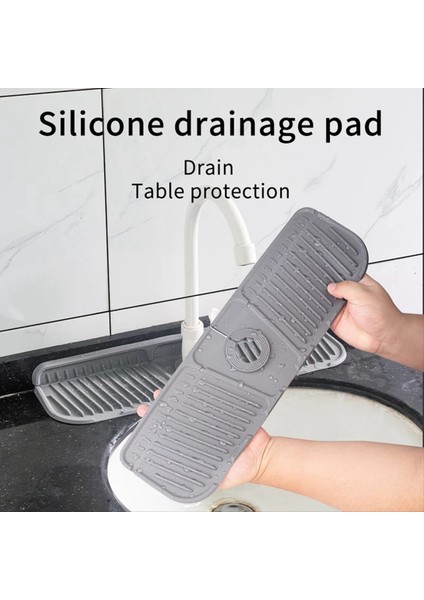2pcs Mutfak Silikon Musluk Mat Musluk Su Yakalayıcı Lavabo Lavabo Sıçrama Pedi Tezgah Koruyucusu Banyo Gri (Yurt Dışından) indirimleri
