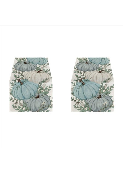 2x Sonbahar Okaliptüs Bırak Kabak Masa Koşucu Sonbahar Şükran Günü Mutfak Yemek Masa Dekorasyonu Iç Mekan A Için (Yurt Dışından)