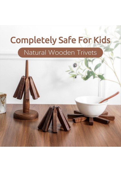 Sıcak Yemekler Için Ahşap Trivetler Ağaç Şekli Trivet Seti Çaydanlık Için Coaster (Siyah Ceviz) (Yurt Dışından) fırsatları