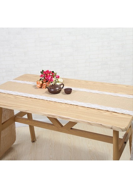 4pcs Dantel Masa Runner Retro Dantel Çuval Çuval Çuval Çuval Masa Masa Koşucuları Ülke Düğün Partisi Yemek Masa Kapağı Dekorasyonu C (Yurt Dışından) indirimleri