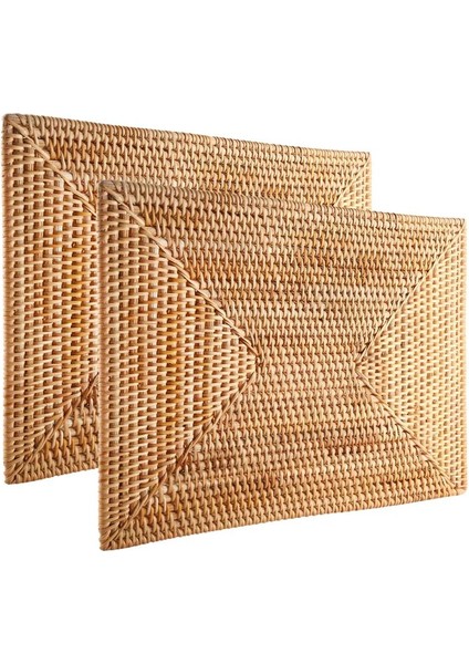 2 Adet Masa Paspasları Kaymaz Rattan Placemats Yemek Masası Isıya Dayanıklı Dokuma Yer Paspasları Yalıtım Isıya Dayanıklı Paspaslar (Yurt Dışından) fırsatları