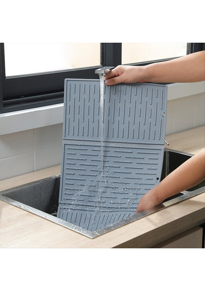 Kremalı Beyaz Katlanabilir Üçlü Terap Takımı Kurutma Mat Silikon Drenaj Mat Mutfak Sayaçları (Yurt Dışından) modelleri