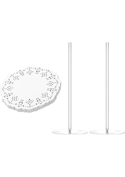 2 Adet Akrilik Donut 5 9 Inç ve 100PCS Dantel Doilies Kağıt 4 5 Inç Dekoratif Yuvarlak Placemats Astarlar (Yurt Dışından)