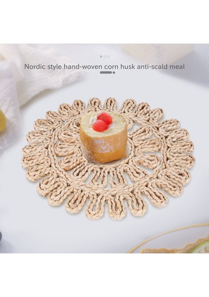 Yemek Masası Için Yuvarlak Dokuma Placemat Doğal Örgülü Rattan Tablemat Tatil Mutfak Masası Mat Masası Için Hollow Hasır Tabaklar (Yurt Dışından) indirimleri