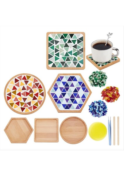 Mozaik Coaster Yapım Kiti Dıy Mozaik Coaster El Sanatları Kiti El Yapımı Mozaik Coaster Yapım Kiti Içecek Tepsisi (Yurt Dışından)