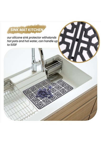 Lavabo Mat Mutfak Lavabo Koruyucu Alt Paslanmaz Çelik Veya Porselen Kase Lavabosu Silikon Gri Kaymaz Isı Dayanıklı (Yurt Dışından) indirimleri