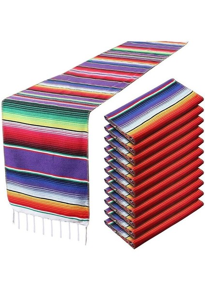 2pcs Meksika Masa Koşucu 14 x 108 Inç Meksika Parti Düğün Dekorasyonları Açık Piknik Yemek Masası (Yurt Dışından)