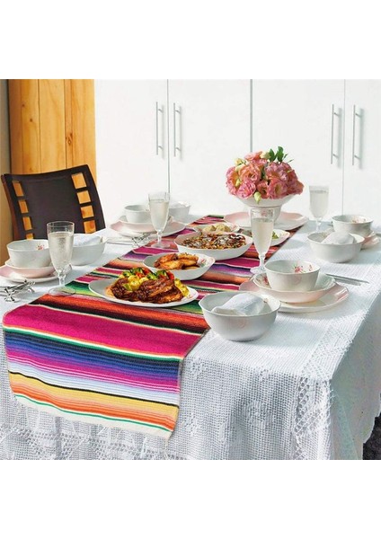 2pcs Meksika Masa Koşucu 14 x 108 Inç Meksika Parti Düğün Dekorasyonları Açık Piknik Yemek Masası (Yurt Dışından) fırsatları