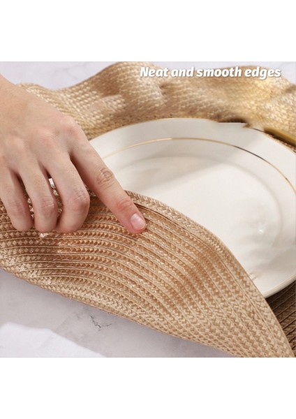 Dalga Yuvarlak Placemat Yuvarlak Anti-Ölçeklendirme Paspası Yemek Masası Yalıtım Batı Tarzı Placemat Mutfak Masası Paspas Gümüş (Yurt Dışından) fırsatları